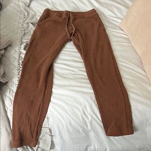 TNA Chocolate Waffle-Knit Lounge Pants